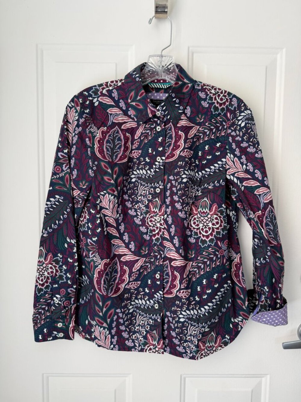 Talbots Petites Cotton Print Blouse